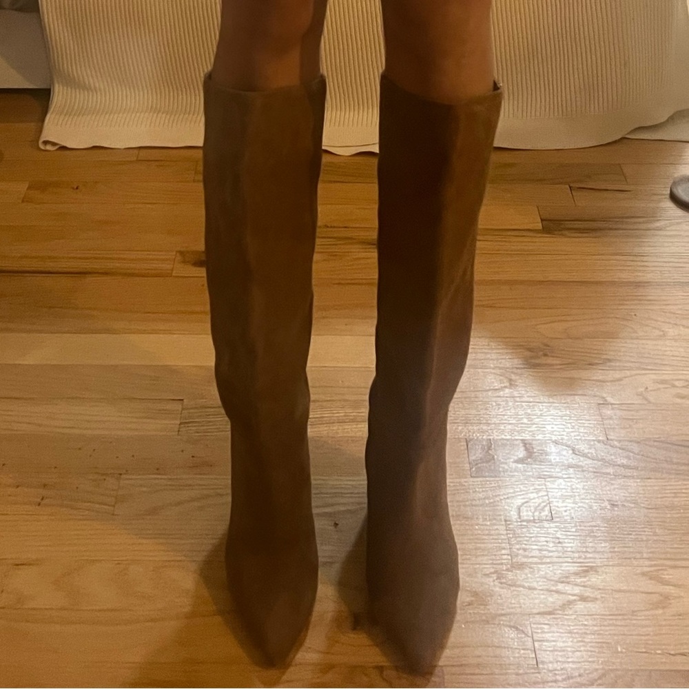 Camel suede knee high boots, Steve Madden